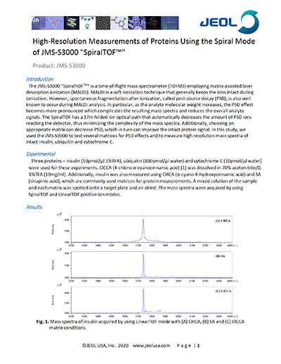 Proteins using spiral mode S3000 - MSTips 297